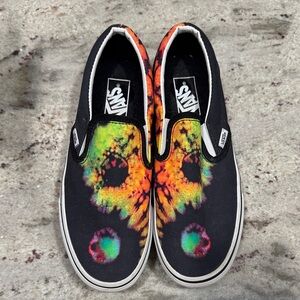 Vans Platform Black Slip-On with Multicolor Tie-Dye